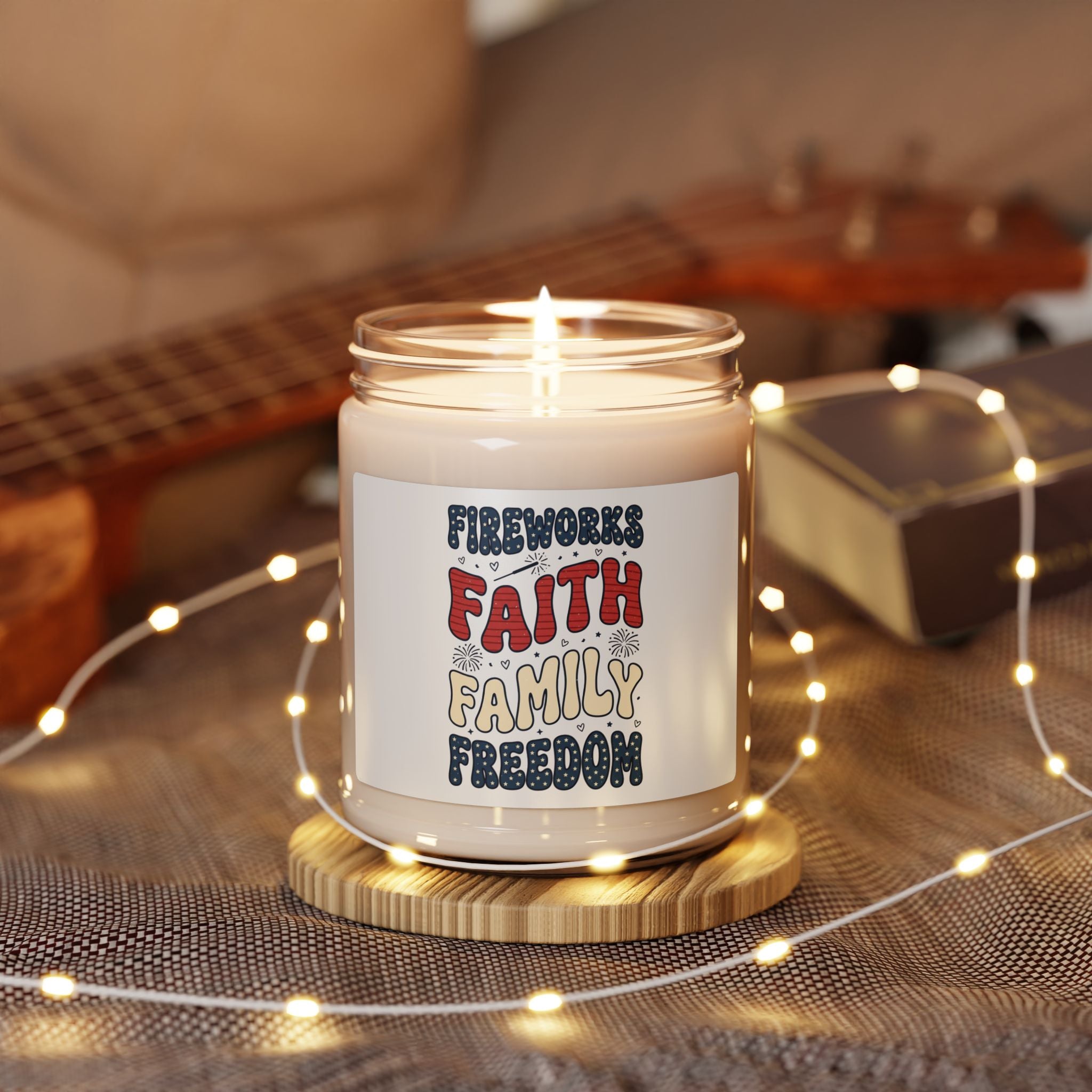 Faith Family Freedom Candle | 4th of July Patriotic Christian Soy Candle