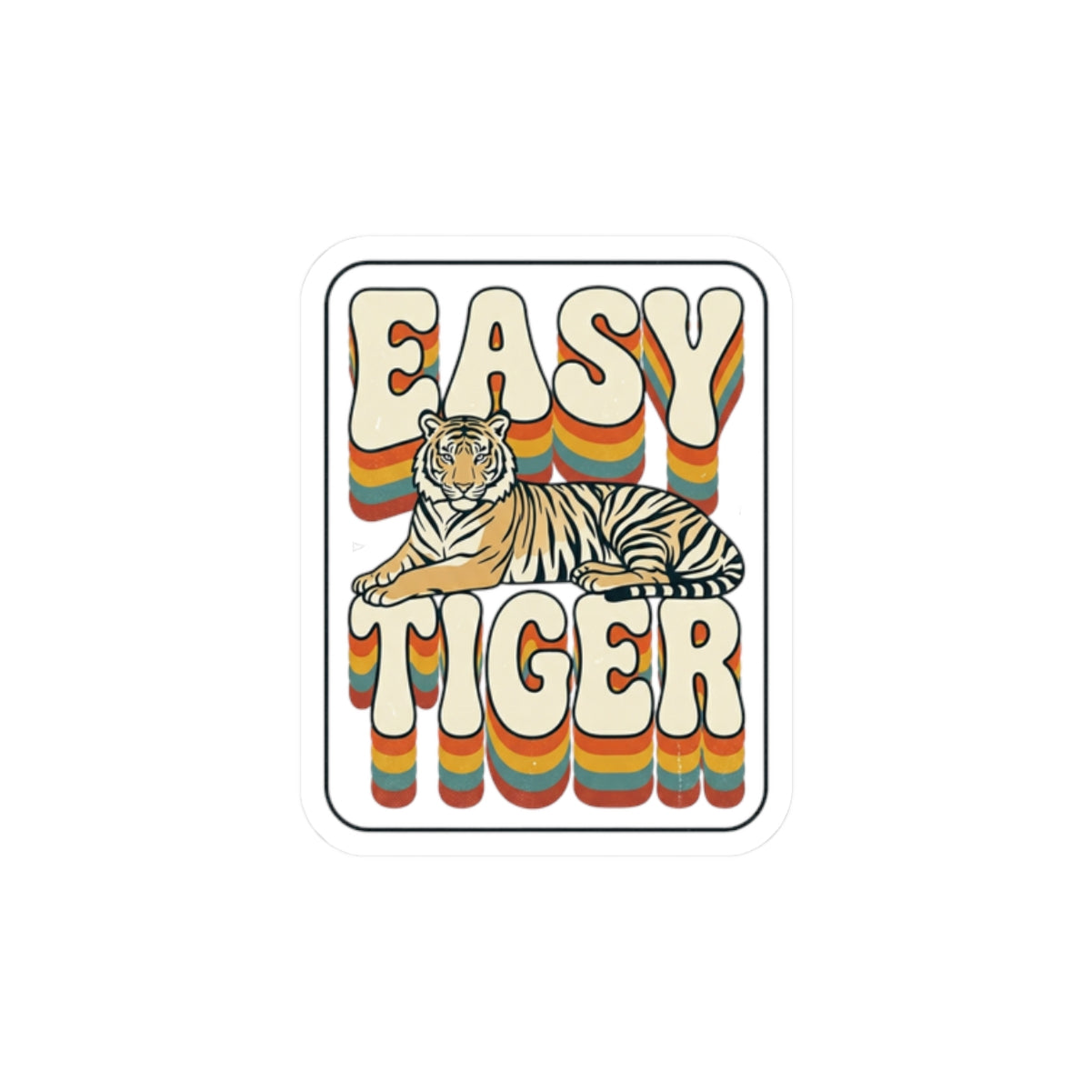 Easy Tiger retro tiger sticker | Kiss-Cut Sticker