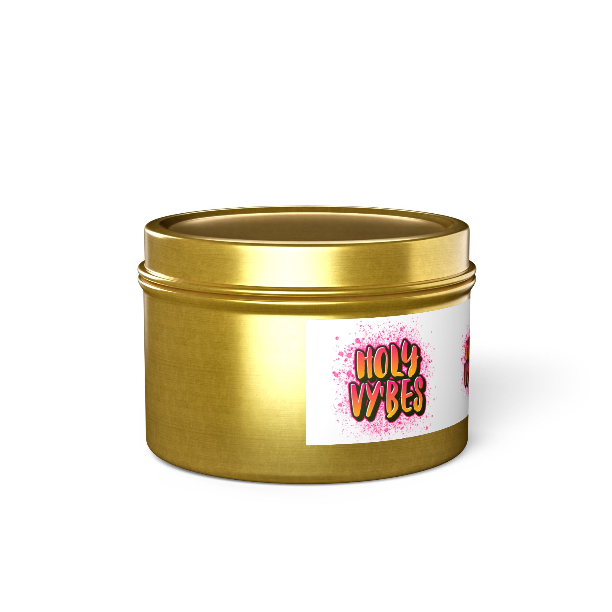 Holy Vibes Scented Tin Candle — Small Travel Candle with Bright Fruity Scent