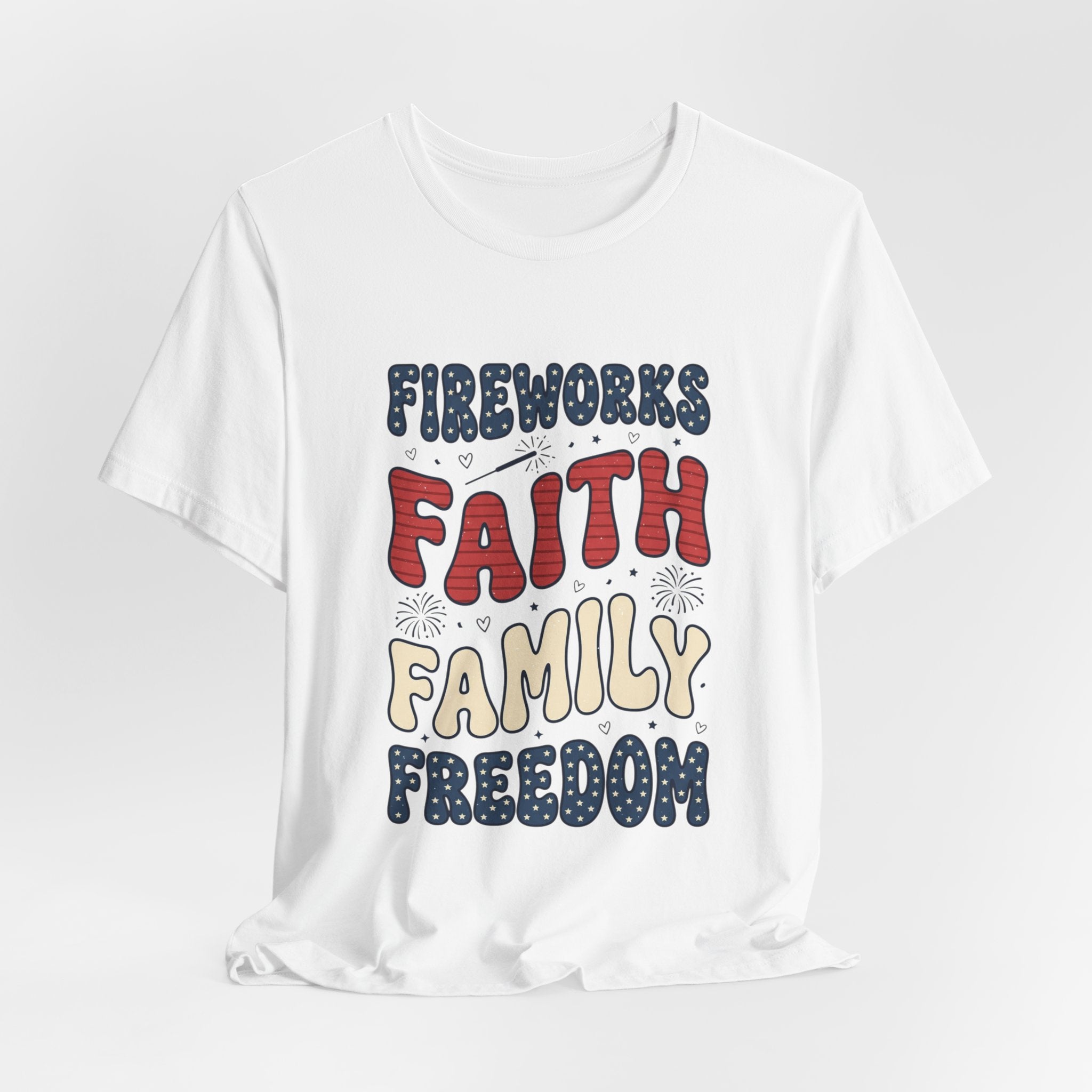 Faith Family Freedom T-Shirt | 4th of July Patriotic Christian Tee