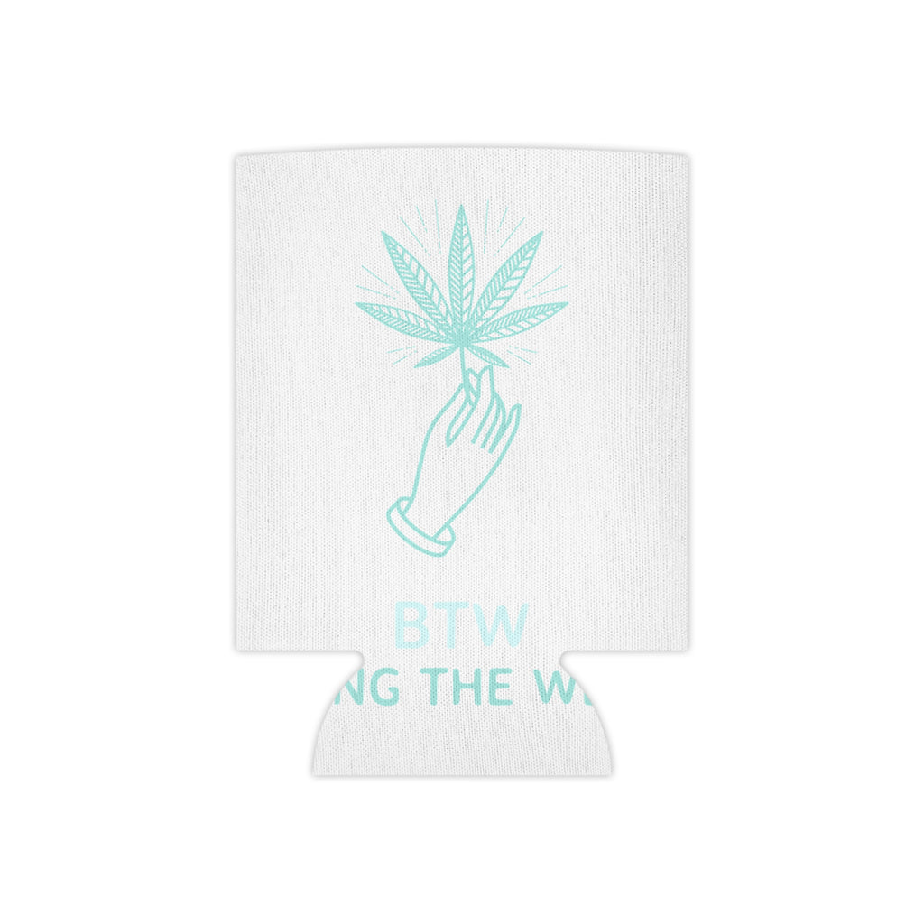 Can Cooler – Mint Cannabis Leaf Design (BTW, Passing the Weed)