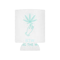Can Cooler – Mint Cannabis Leaf Design (BTW, Passing the Weed)