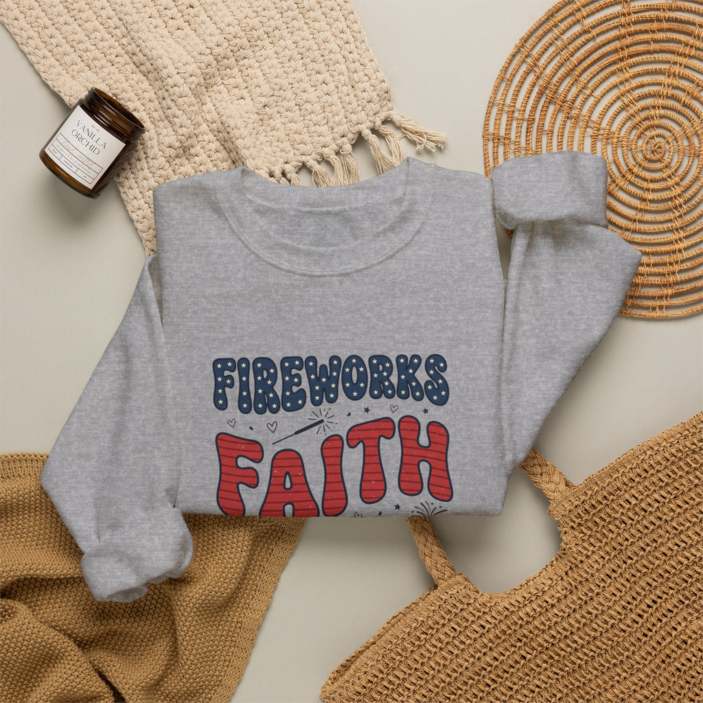 Faith Family Freedom Sweatshirt | 4th of July Patriotic Christian