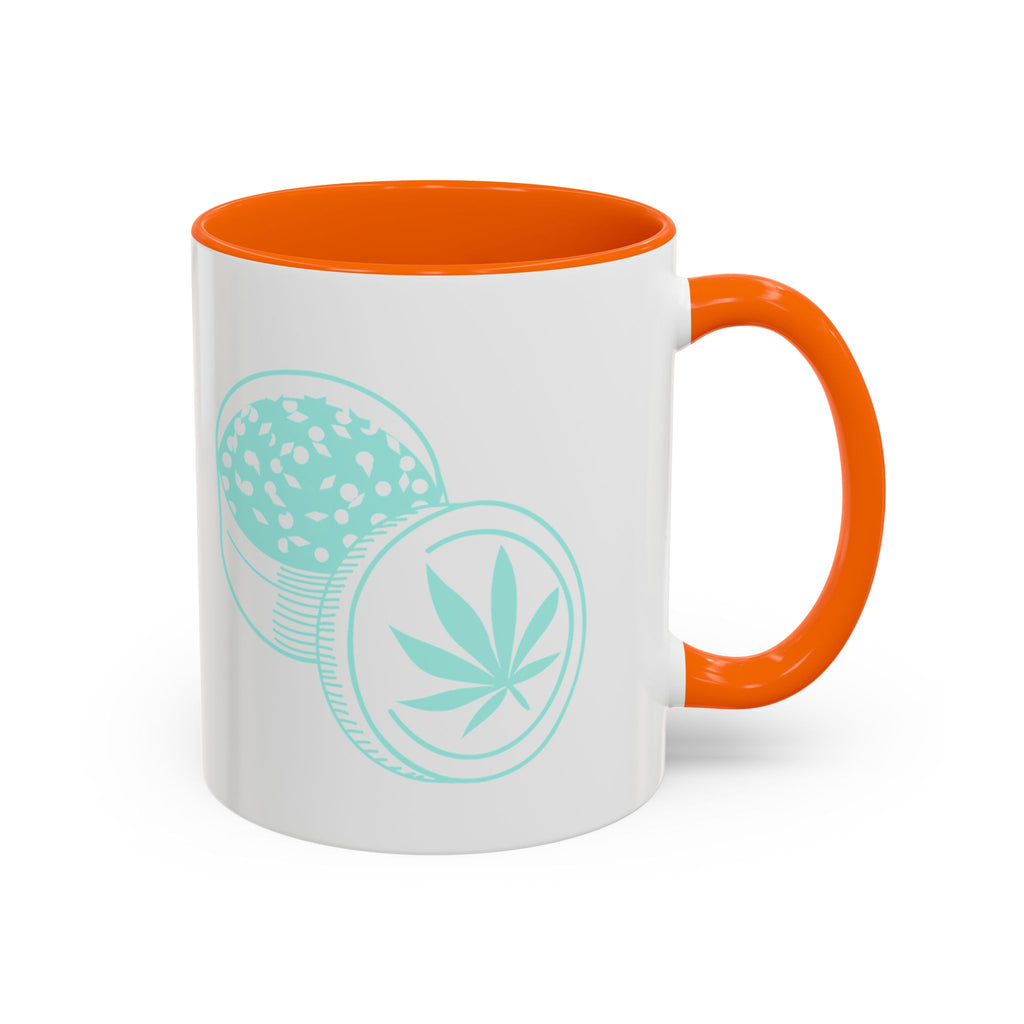 Cannabis Cookie Accent Coffee Mug – 11/15oz Hemp Leaf Design