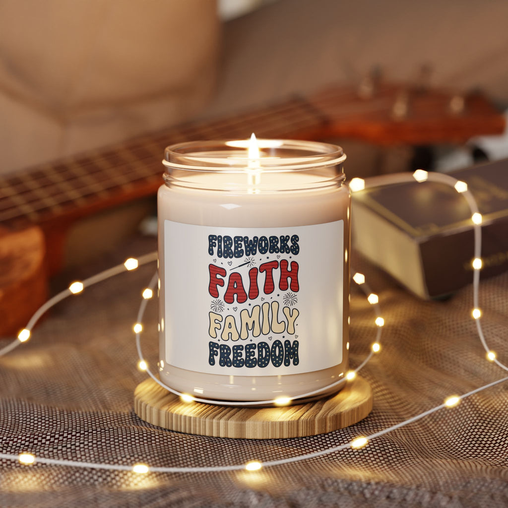 Faith Family Freedom Candle | 4th of July Patriotic Christian Soy Candle