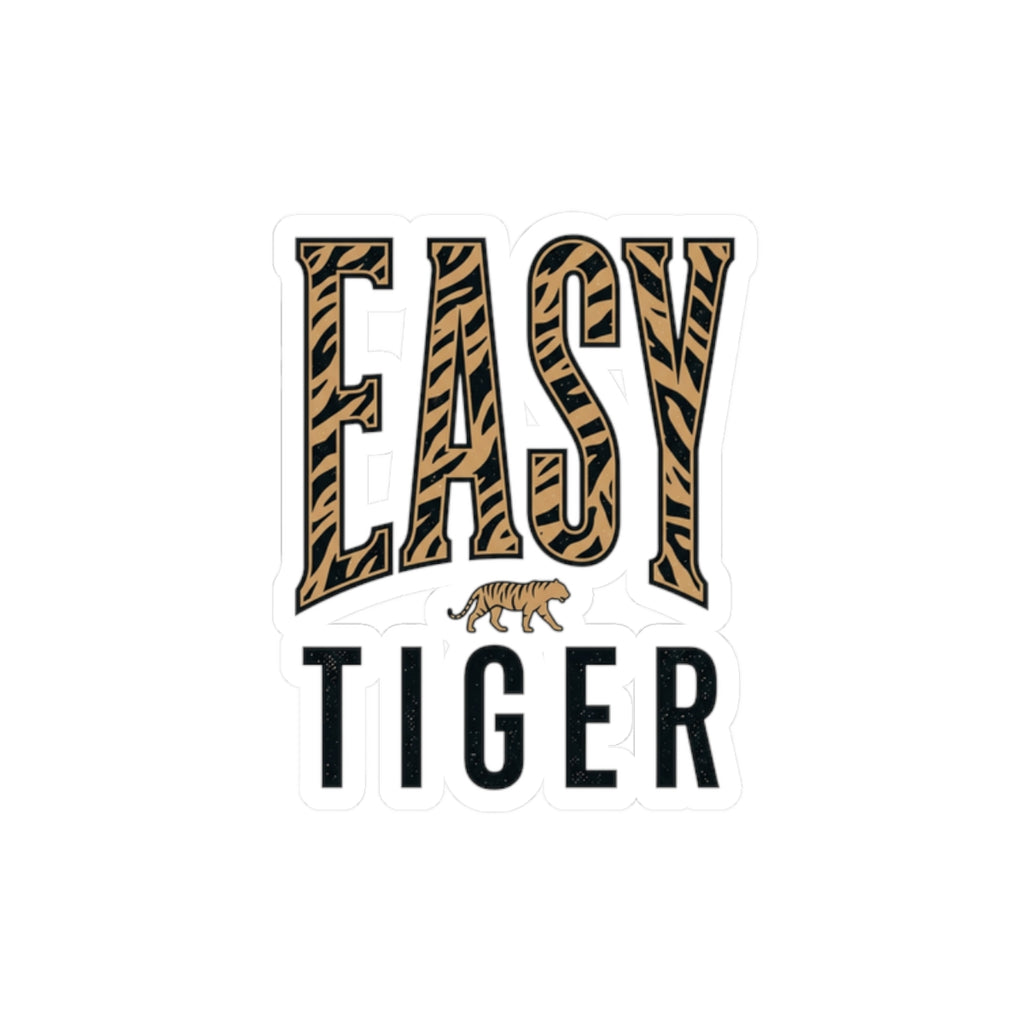 Easy Tiger Sticker | Retro Tiger Stripe Kiss-Cut Sticker