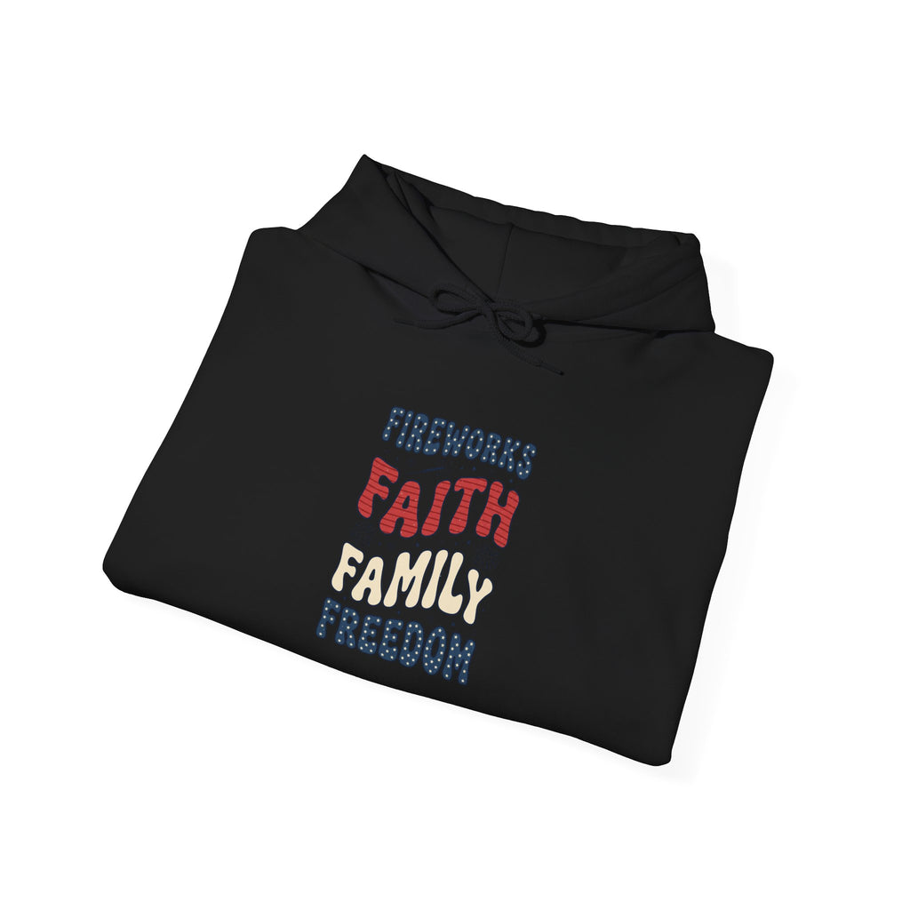 Faith Family Freedom Hoodie | 4th of July Patriotic Christian Sweatshirt