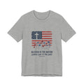 Blessed Is The Nation Flag Cross T-Shirt | Faith & Freedom 4th of July