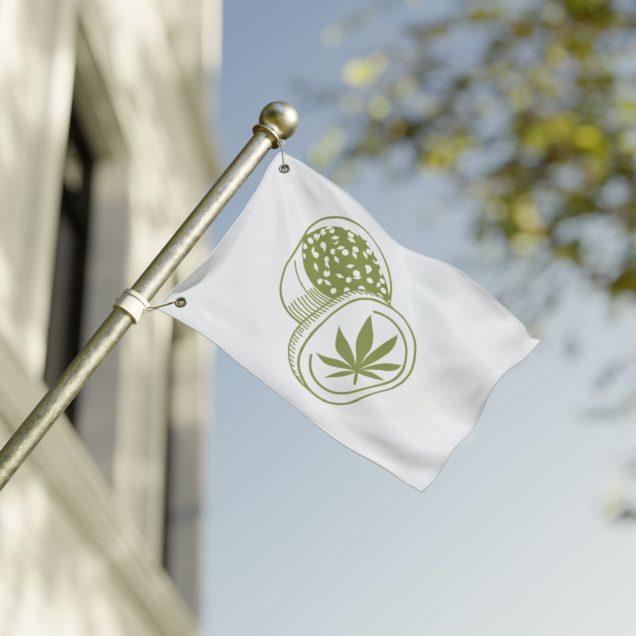 Double-Sided Cannabis Flag - Grinder & "Bring The Weed" Design