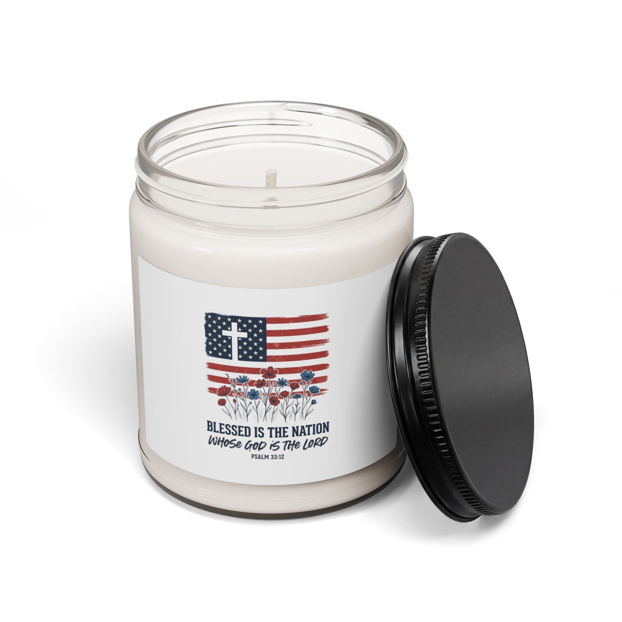 Blessed Is The Nation Candle | Soy Jar, Faith & Freedom 4th